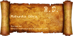 Mahunka Dóra névjegykártya
