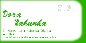 dora mahunka business card